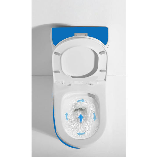 Bồn Cầu 1 Khối Trắng Viền Xanh BC-1C109