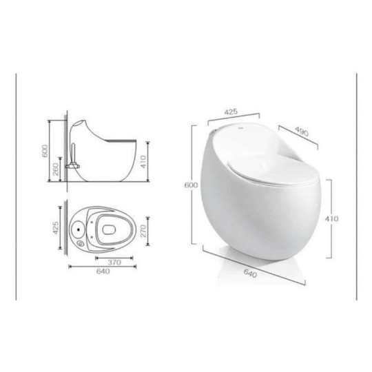 Bồn Cầu Trứng Trắng BC-1235