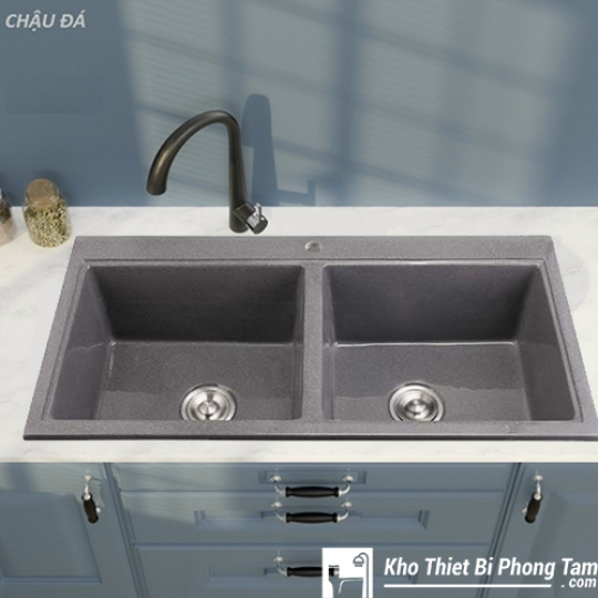 (NEW)CHẬU CHÉN ĐÁ GRANITE ĐEN CAO CẤP HI-15CĐ