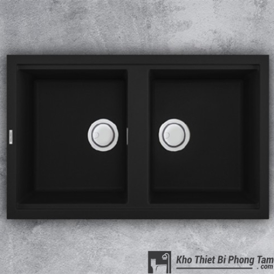 CHẬU CHÉN ĐÁ GRANITE 2 HỘC CAO CẤP HI-26CĐ