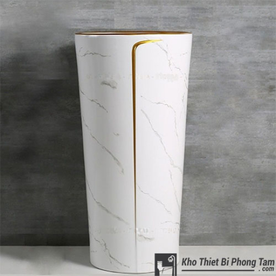 Lavabo Đứng Trắng Viền Vàng HI-LA33