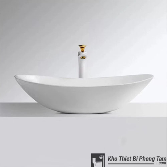 Chậu lavabo đặt bàn thuyền trắng LA-03T