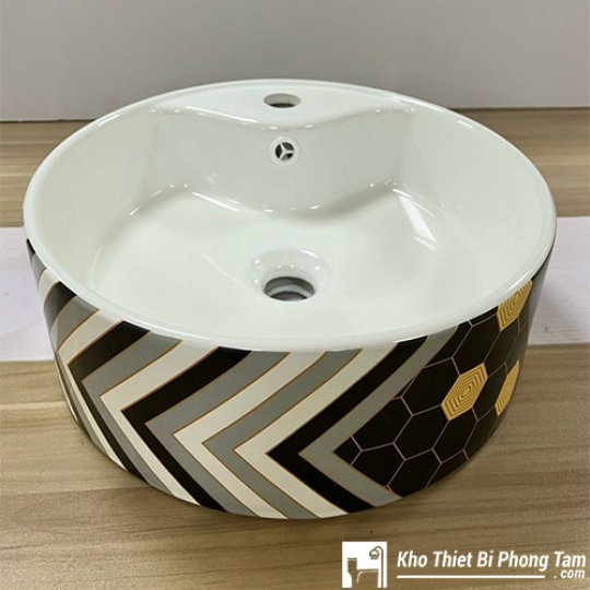 Lavabo Tròn Hoa Văn HI-LA39