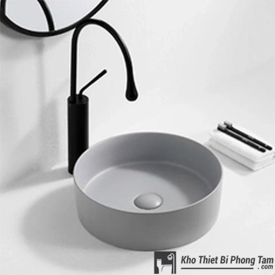 Lavabo Đặt Bàn Tròn Xám HI-LA41