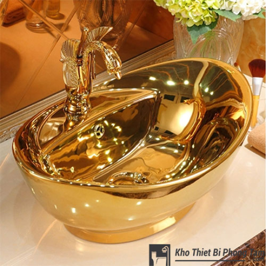 Lavabo Đặt Bàn Mạ Vàng HI-LA03V