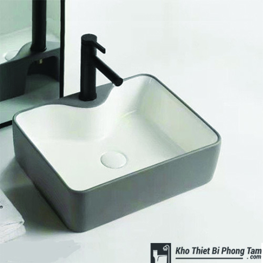 Lavabo Đặt Bàn Vuông Xám HI-LA08X