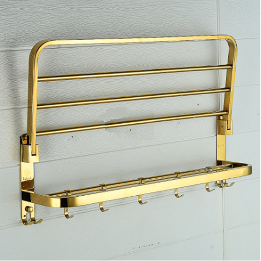 (NEW)Máng Khăn Cao Cấp Inox 304 Mạ Vàng HI-MK14