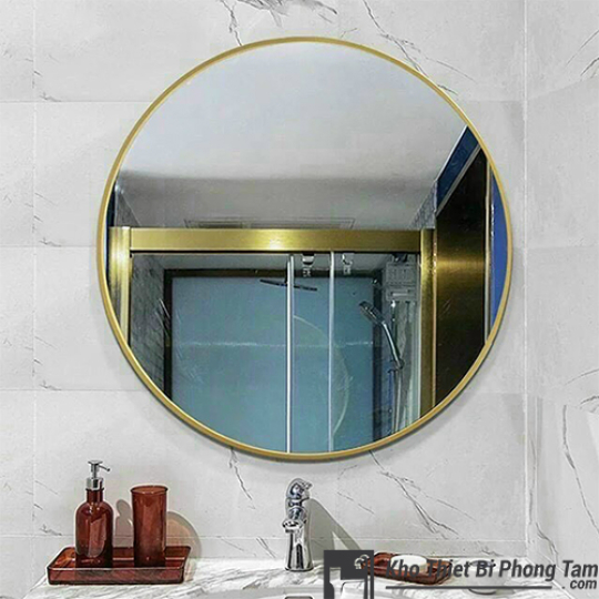 GƯƠNG TRÒN VIỀN THÉP SƠN TĨNH ĐIỆN VÀNG HI-GS05V
