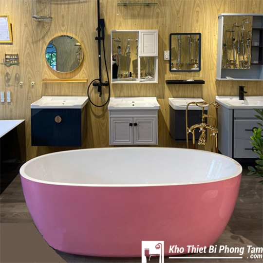 BỒN TẮM NẰM MÀU HỒNG CAO CẤP HI-BT07H