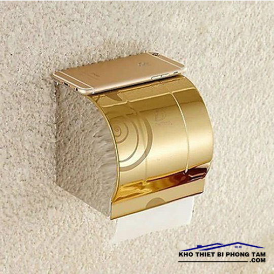 (NEW)Hộp Giấy Vệ Sinh Cao Cấp Inox 304 Mạ Vàng HI-KG01V