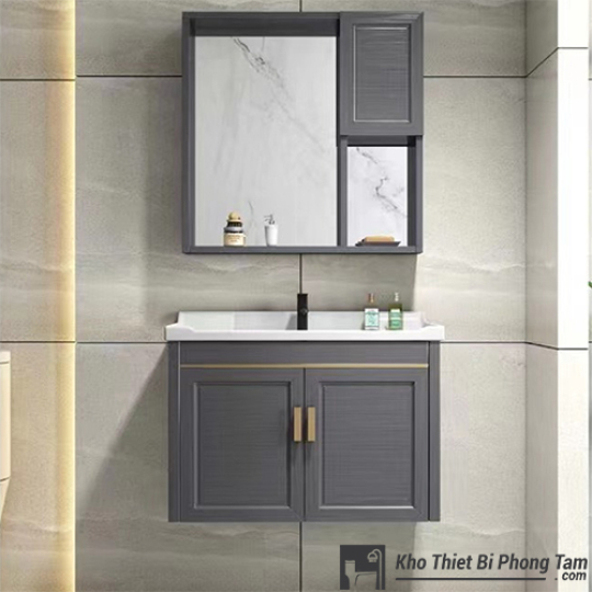LAVABO TỦ NHÔM ĐEN CAO CẤP HI-T7625