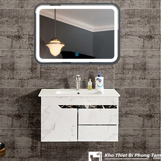Lavabo Tủ Nhựa PVC Cao Cấp Vân Đá Trắng HI-T7812