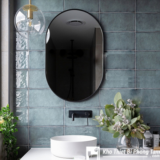 GƯƠNG BẦU DỤC VIỀN THÉP SƠN TĨNH ĐIỆN ĐEN HI-GS07Đ