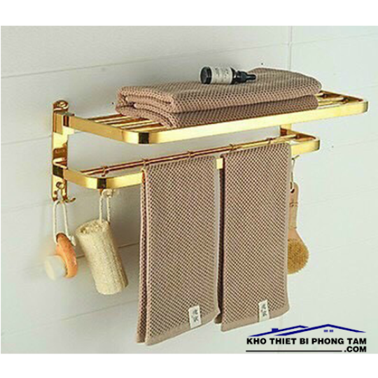 (NEW)Máng Khăn Cao Cấp Inox 304 Mạ Vàng HI-MK14