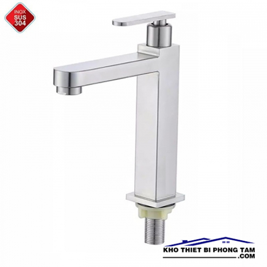 VÒI RỬA LAVABO VUÔNG LẠNH INOX 304 HI-2615