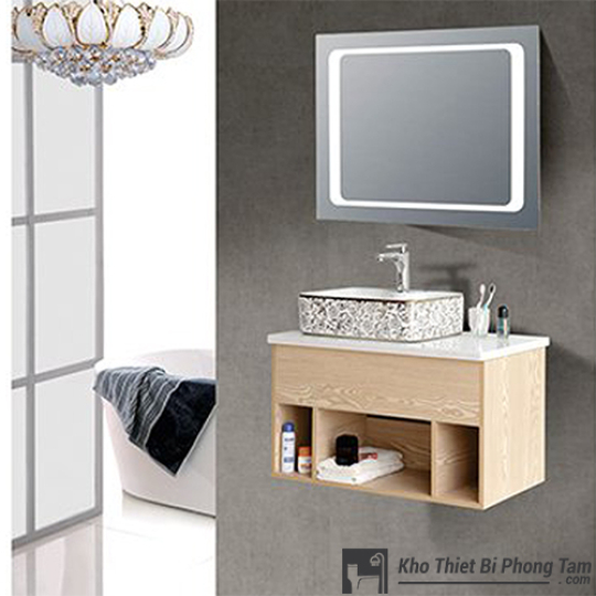 Lavabo Tủ Nhựa PVC Cao Cấp Vân Gỗ HI-T7823