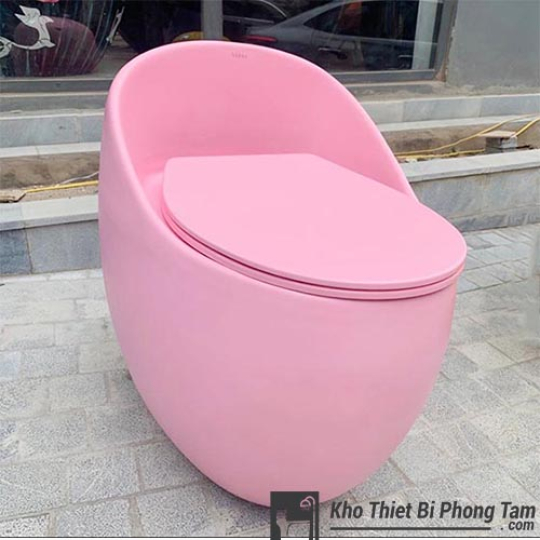 Bồn Cầu Trứng Hồng BC-1237