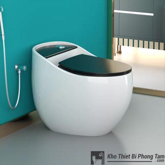 (NEW)Bồn cầu Trứng Nắp Đen BC-2C222