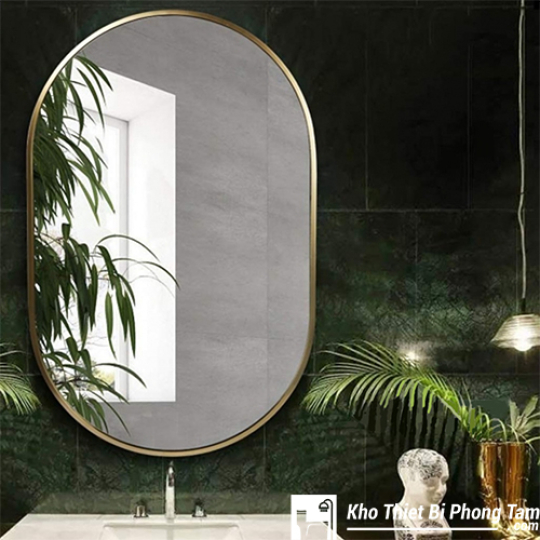 GƯƠNG BẦU DỤC VIỀN THÉP SƠN TĨNH ĐIỆN VÀNG HI-GS07V