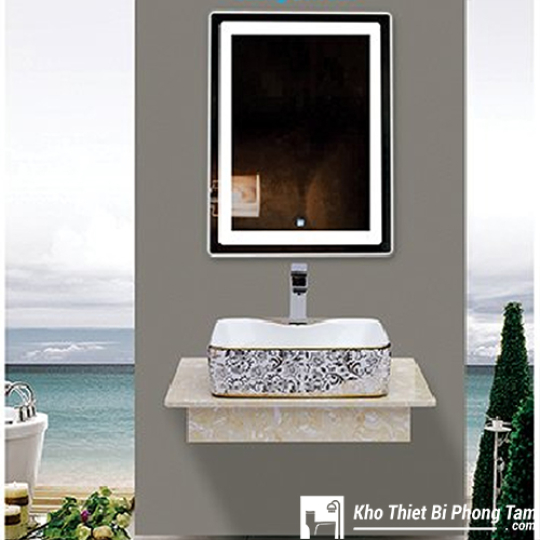 BÀN ĐÁ 1 TẦNG GƯƠNG LED CẢM ỨNG CAO CẤP HI-BĐ10