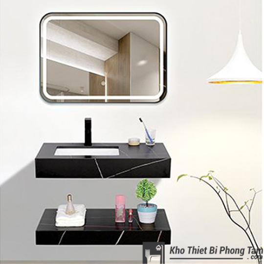 BÀN ĐÁ 2 TẦNG CHỐNG TRẦY GƯƠNG LED CẢM ỨNG CAO CẤP HI-BĐ084