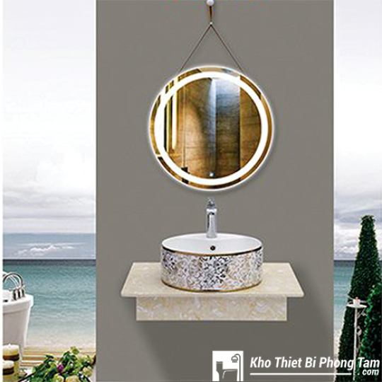 BÀN ĐÁ 1 TẦNG GƯƠNG LED CẢM ỨNG CAO CẤP HI-BĐ11