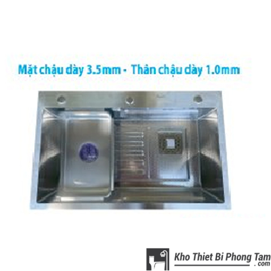 CHẬU CHÉN 1 HỘC INOX 304 CROME DÀY CAO CẤP HI-C31INCROM