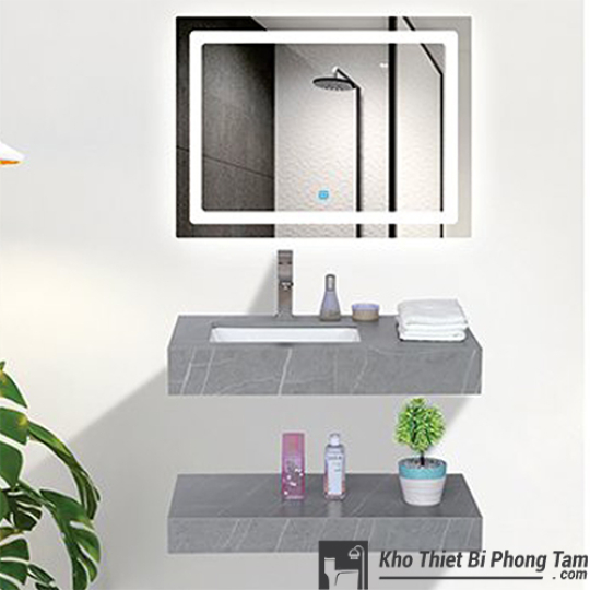 BÀN ĐÁ 2 TẦNG CHỐNG TRẦY GƯƠNG LED CẢM ỨNG CAO CẤP HI-BĐ082