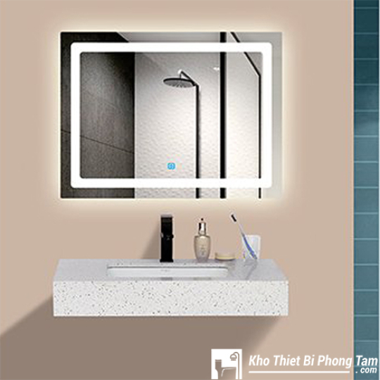 BÀN ĐÁ 1 TẦNG THẠCH ANH GƯƠNG LED CẢM ỨNG CAO CẤP HI-BĐ12