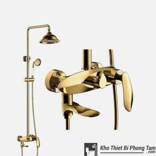 (NEW)Sen Cây Đứng Nóng Lạnh Đồng Thau Mạ Vàng HI-SC9041