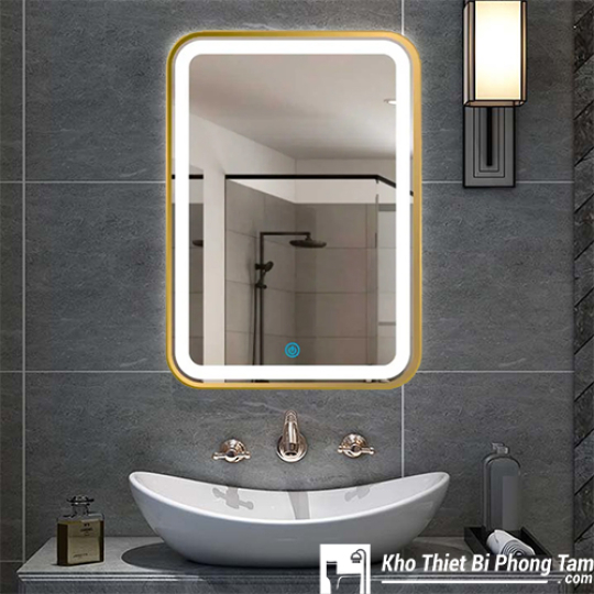 GƯƠNG LED CẢM ỨNG CAO CẤP VIỀN VÀNG HI-GL105V