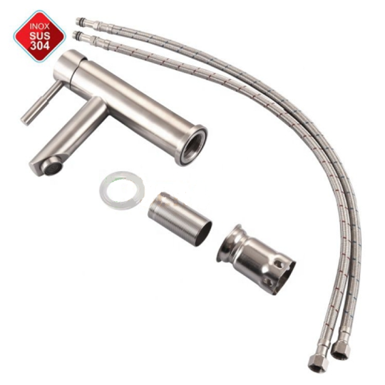 VÒI RỬA LAVABO TRÒN NÓNG LẠNH INOX 304 -5221