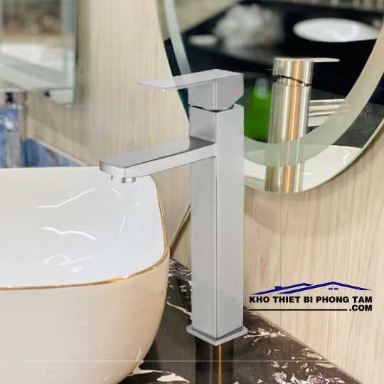 VÒI RỬA LAVABO NÓNG LẠNH INOX 304 CAO CẤP -5215B(30CM)