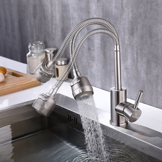 VÒI RỬA CHÉN NÓNG LẠNH INOX 304 CAO CẤP HI-6307