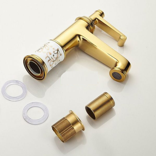 VÒI RỬA LAVABO NÓNG LẠNH MẠ VÀNG CAO CẤP -5216