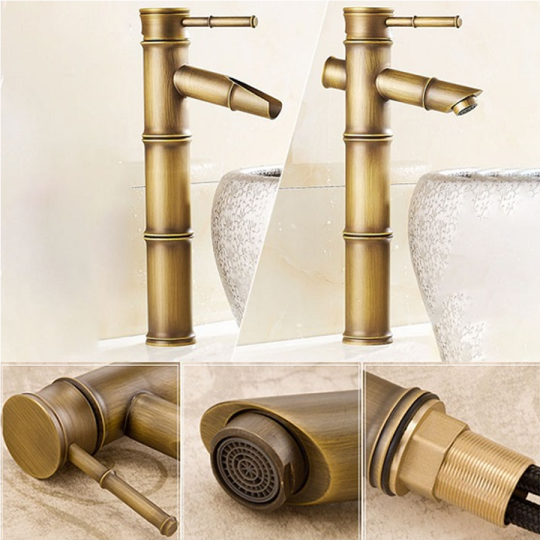 VÒI RỬA LAVABO NÓNG LẠNH ĐỒNG THAU GIẢ CỔ CAO CẤP -5314B