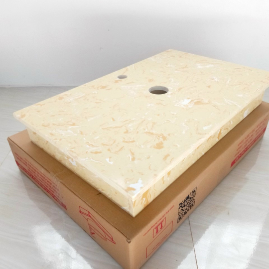 Bàn Đá Đặt Lavabo Vàng HI-BĐ02